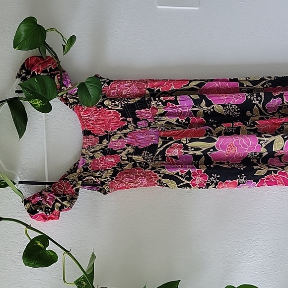 Free People Rolling Hills Jumpsuit In Black Floral size small - Picture 6 of 8